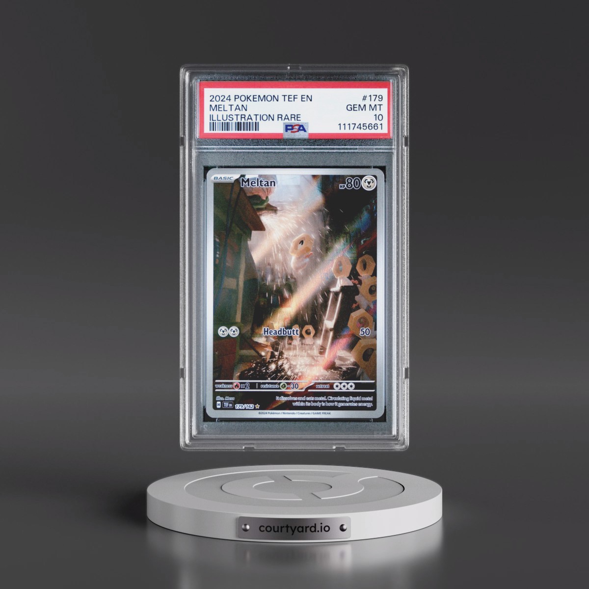 2024 Pokémon Tef EN-Temporal Forces #179 Meltan - Illustration Rare (PSA 10 GEM MINT)