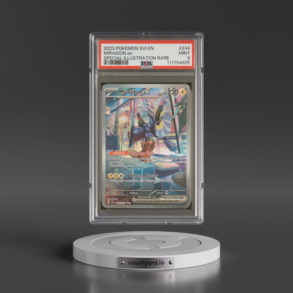 2023 Pokémon Svi EN-Scarlet & Violet #244 Miraidon EX - Holo Special Illustration Rare (PSA 9 MINT)