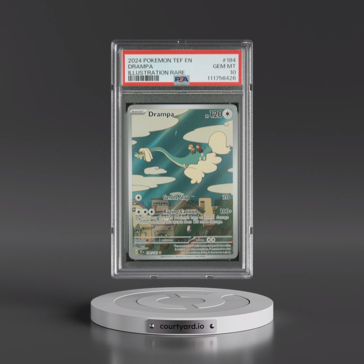 2024 Pokémon Tef EN-Temporal Forces #184 Drampa - Illustration Rare (PSA 10 GEM MINT)