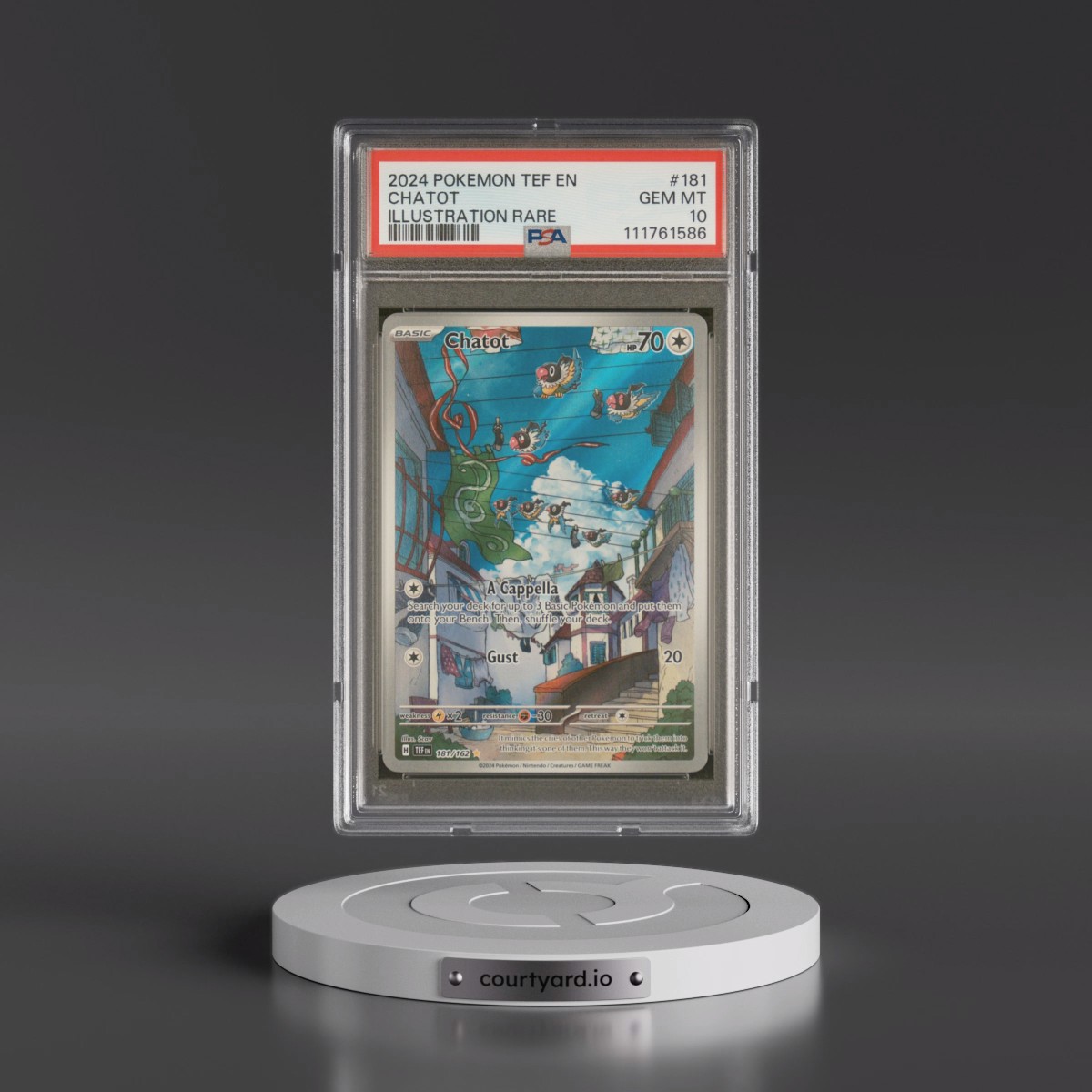 2024 Pokémon Tef EN-Temporal Forces #181 Chatot - Illustration Rare (PSA 10 GEM MINT)