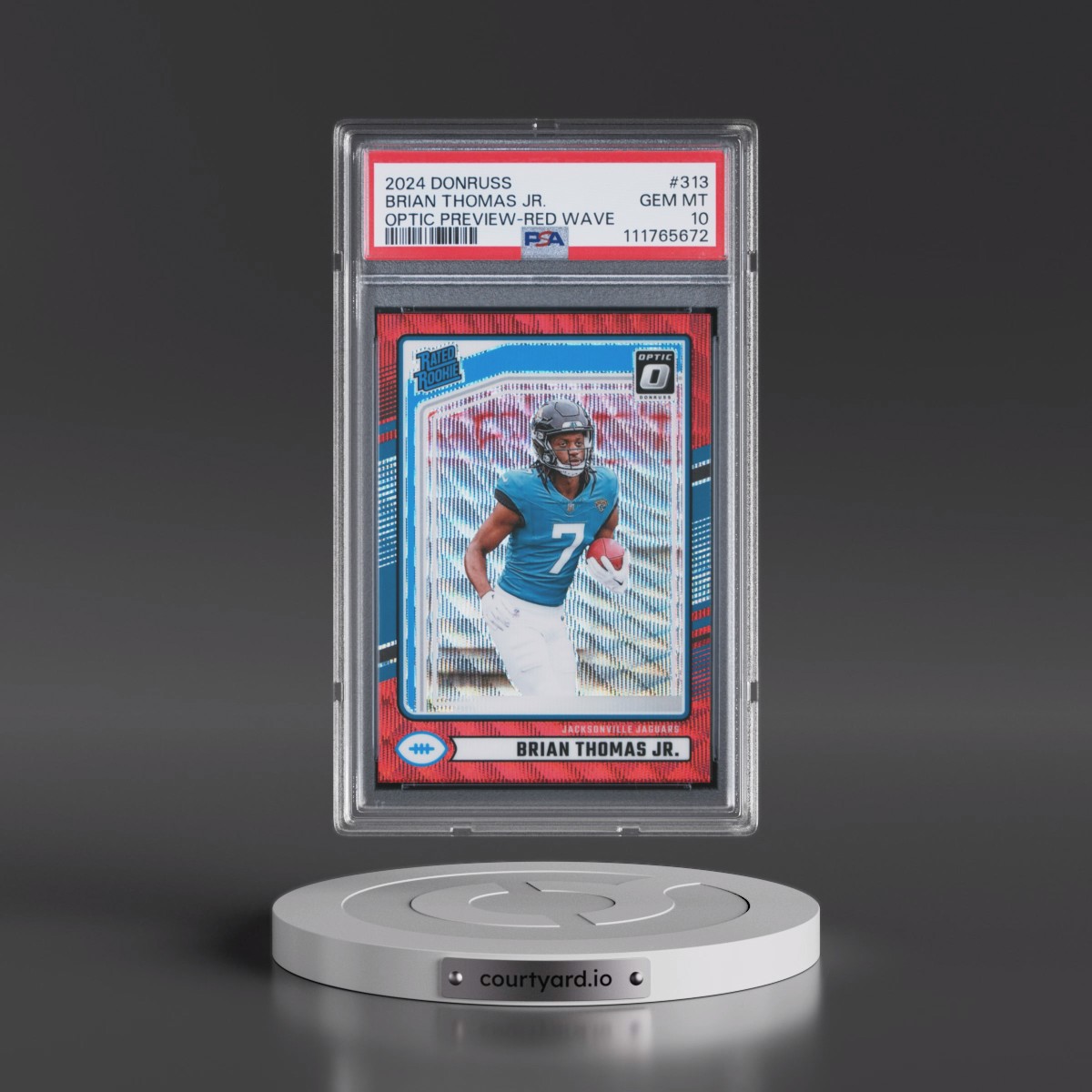 2024 Panini Donruss Brian Thomas Jr. - Optic Preview-Red Wave #313 PSA 10