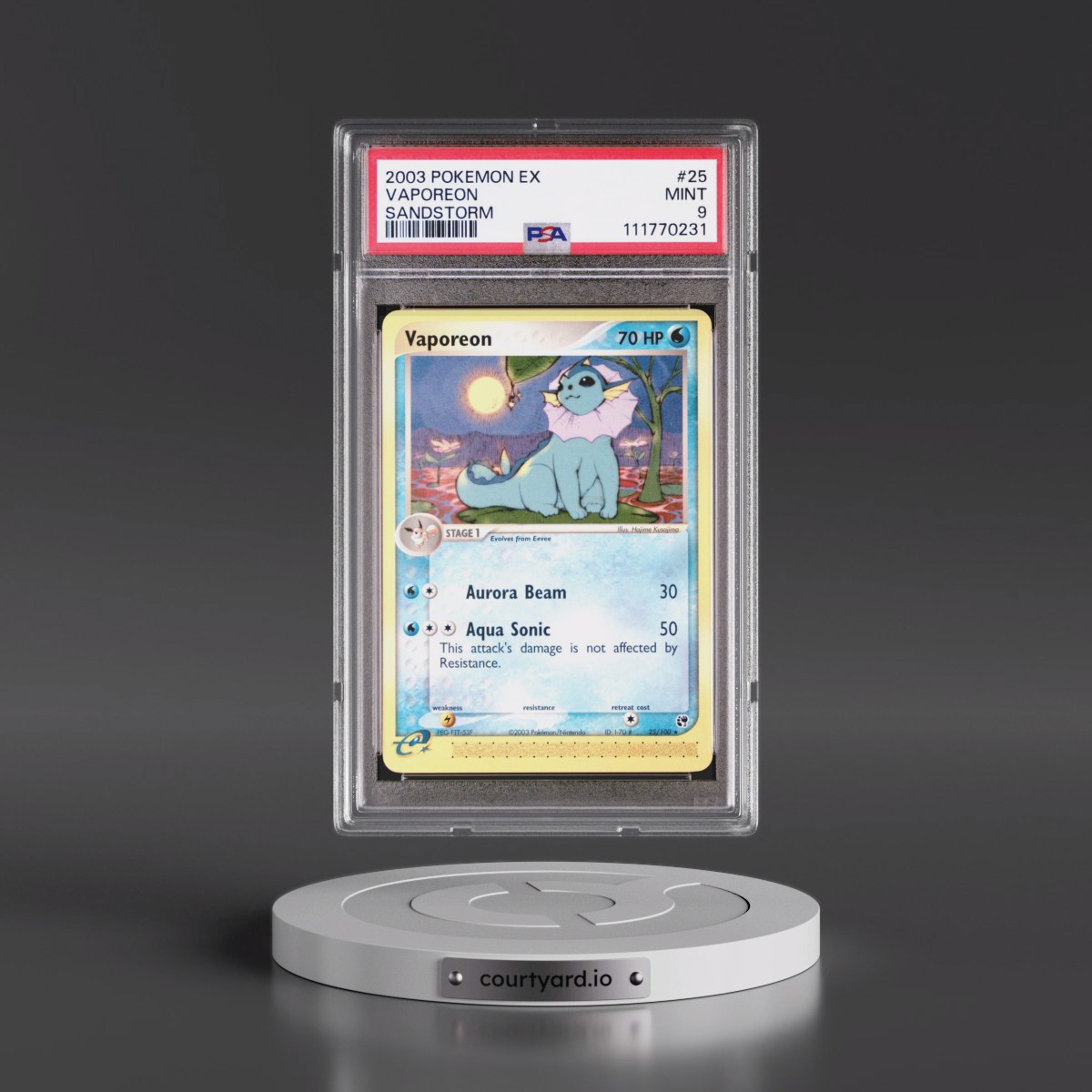 2003 Pokémon EX Sandstorm #25 Vaporeon (PSA 9 MINT)