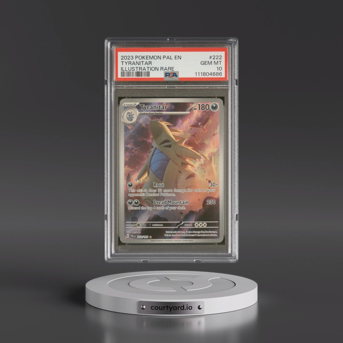 2023 Pokémon Pal EN-Paldea Evolved #222 Tyranitar - Illustration Rare (PSA 10 GEM MINT)