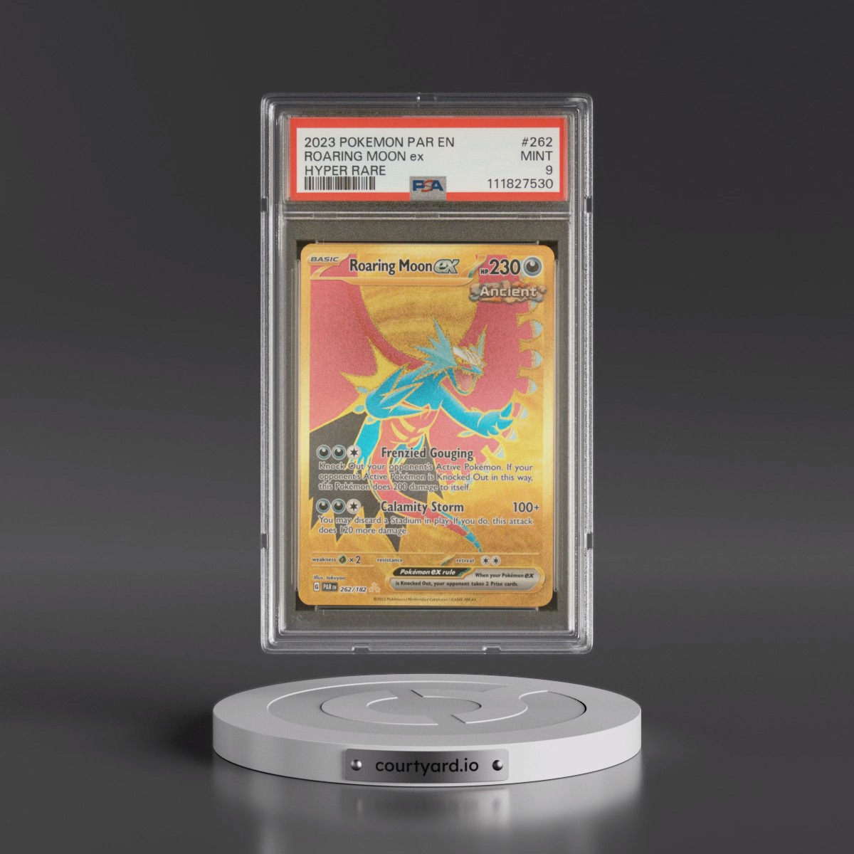 2023 Pokémon Par EN-Paradox Rift #262 Roaring Moon EX - Holo Hyper Rare (PSA 9 MINT)