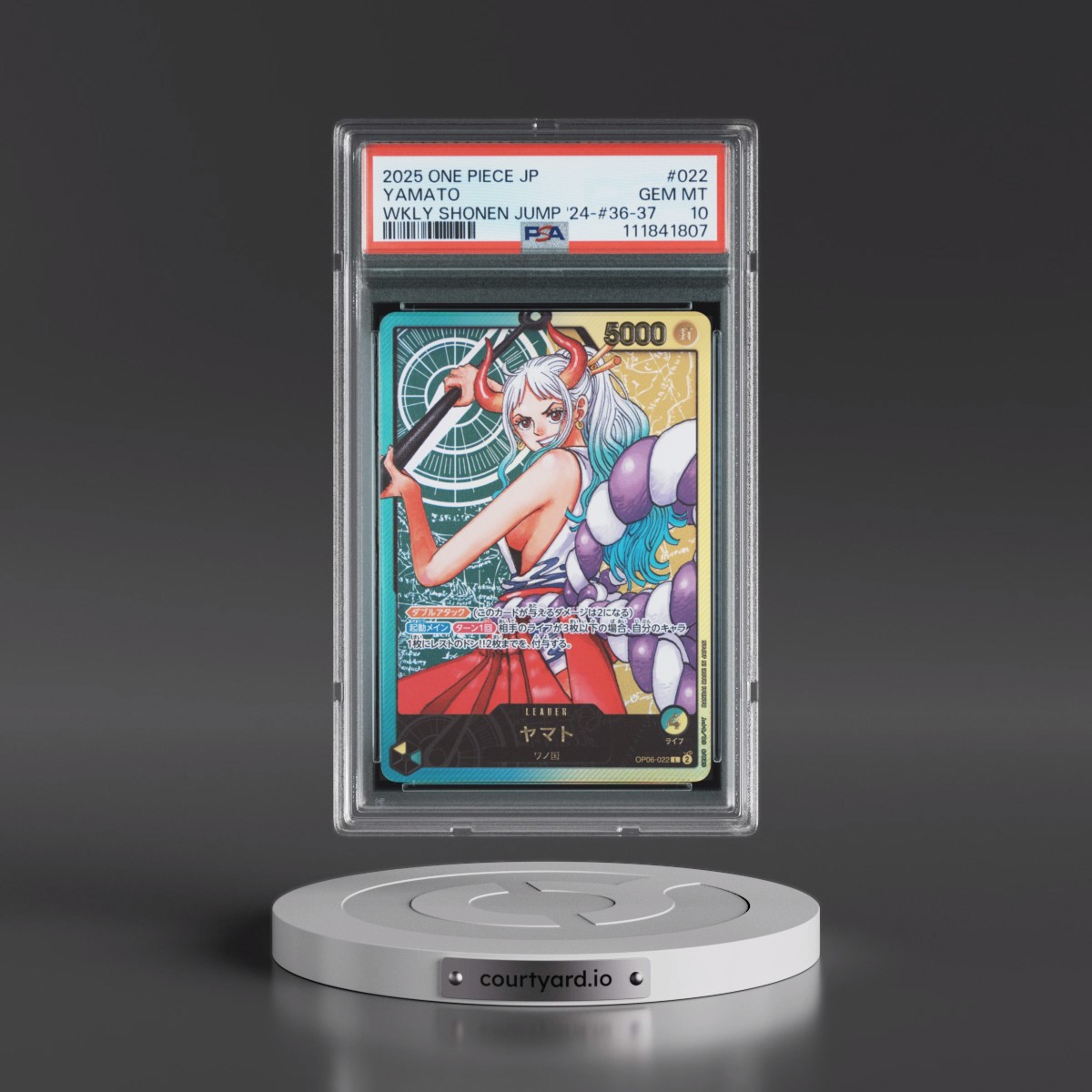 2025 One Piece Japanese Promos #022 Yamato - Weekly Shonen Jump 2024-Issue 36-37 (PSA 10 GEM MINT)