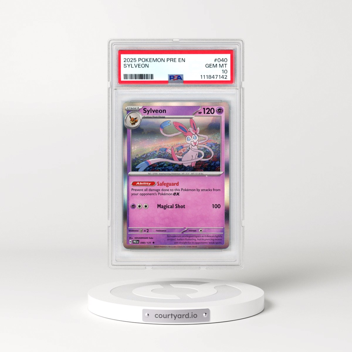 2025 Pokémon Pre EN-Prismatic Evolutions #040 Sylveon (PSA 10 GEM MINT)