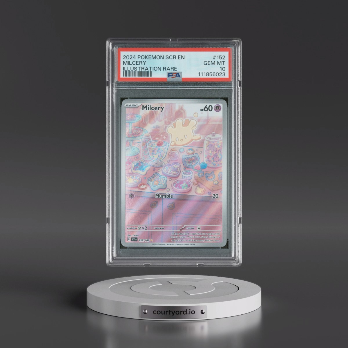 2024 Pokémon Scr EN-Stellar Crown #152 Milcery - Illustration Rare (PSA 10 GEM MINT)