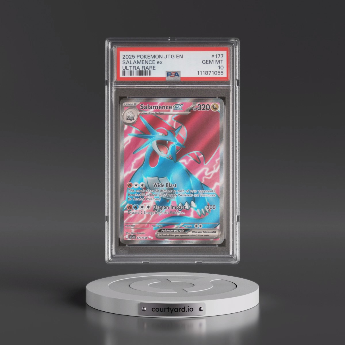 2025 Pokémon Jtg EN-Journey Together #177 Salamence EX - Holo Ultra Rare (PSA 10 GEM MINT)