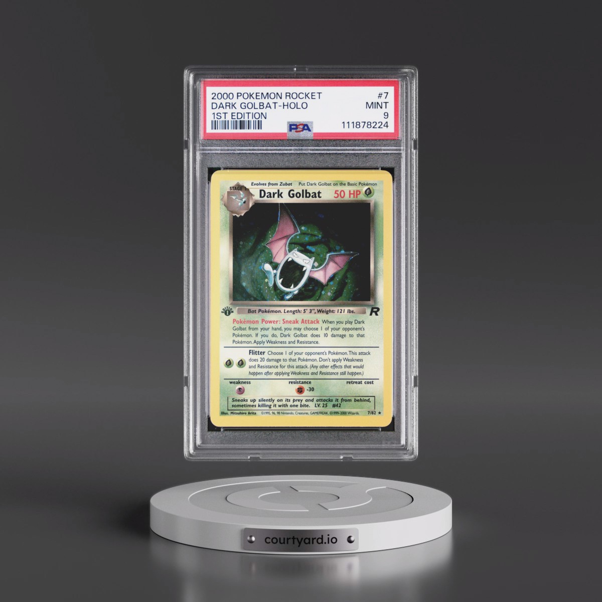 2000 Pokémon Rocket #7 Dark Golbat - 1st Edition Holo (PSA 9 MINT)