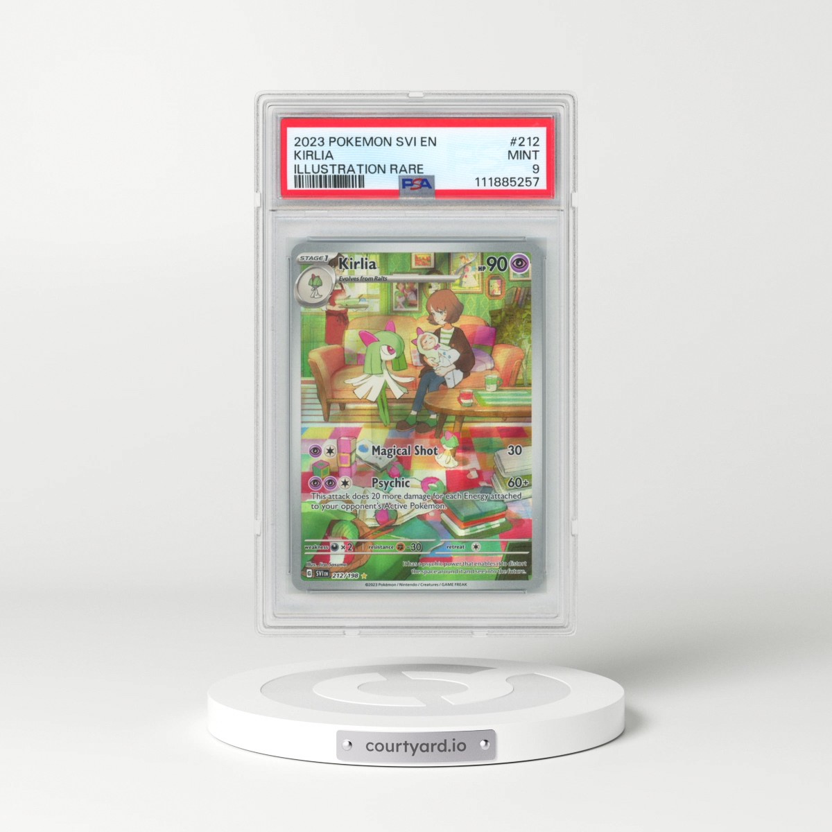 2023 Pokémon Svi EN-Scarlet & Violet #212 Kirlia - Illustration Rare (PSA 9 MINT)