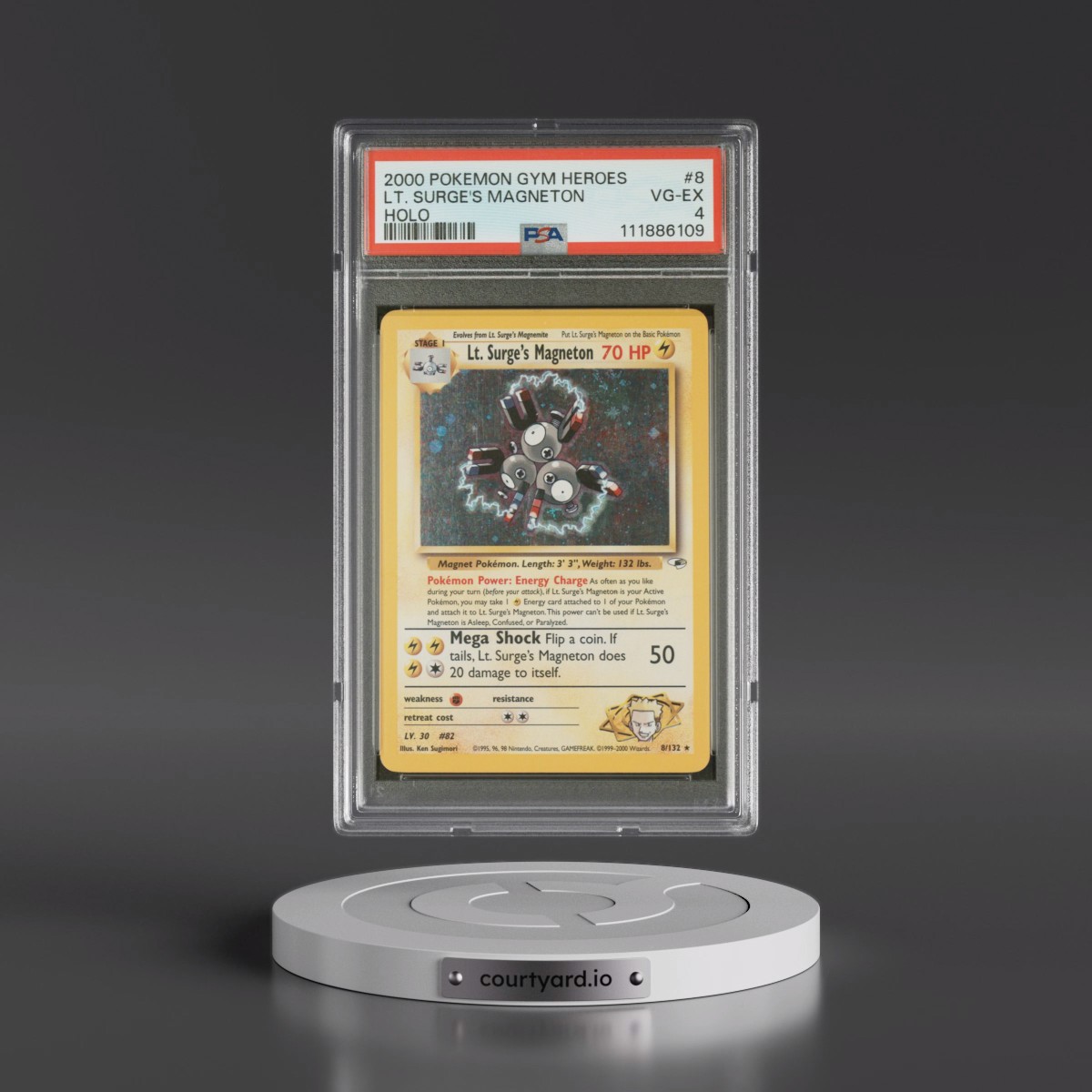 2000 Pokémon Gym Heroes #8 LT. Surge's Magneton - Holo (PSA 4 VG-EX)
