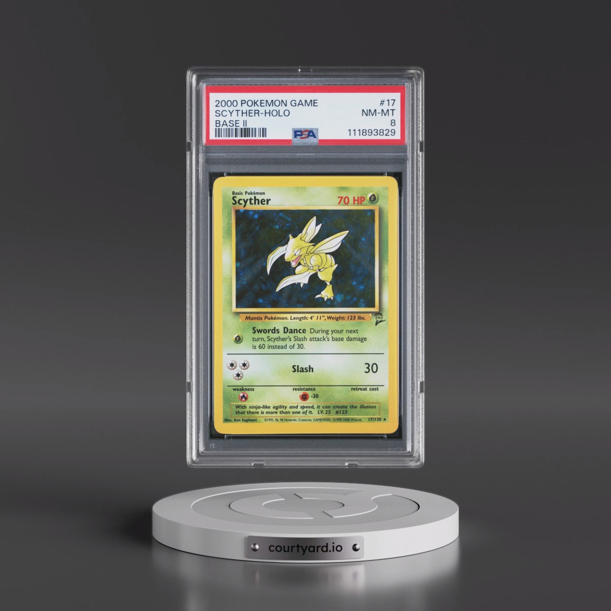 2000 Pokémon Game Base II #17 Scyther - Holo (PSA 8 NM-MT)