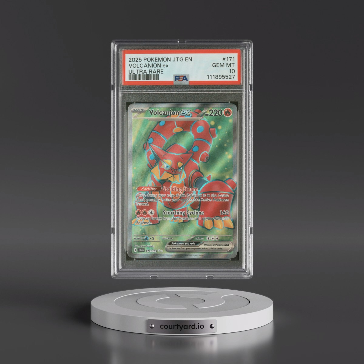 2025 Pokémon Jtg EN-Journey Together #171 Volcanion EX - Holo Ultra Rare (PSA 10 GEM MINT)