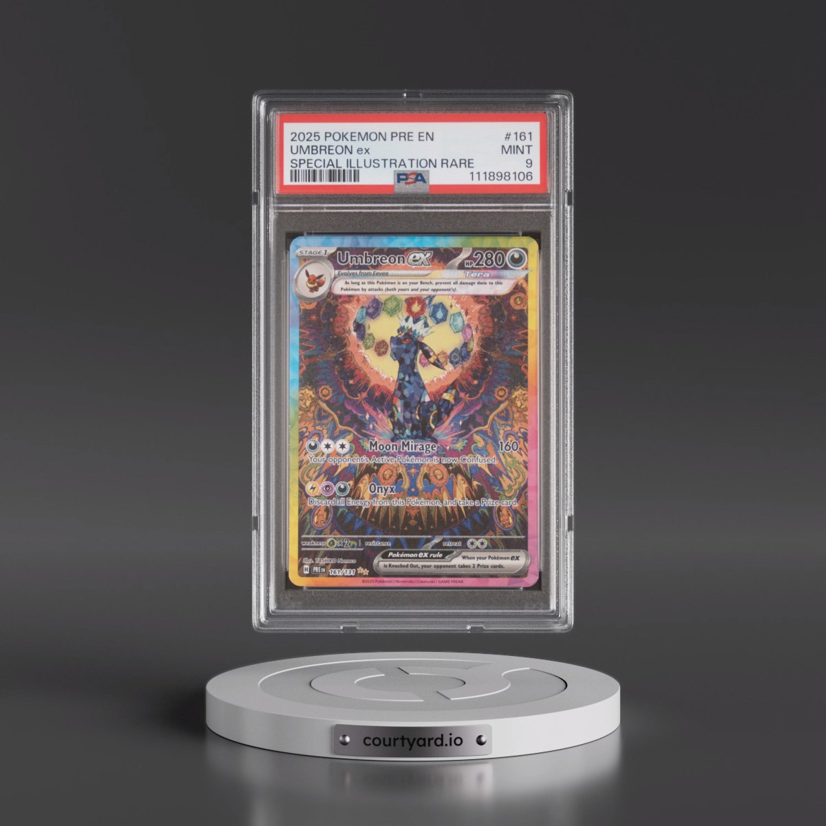 2025 Pokémon Pre EN-Prismatic Evolutions #161 Umbreon EX - Holo Special Illustration Rare (PSA 9 MINT)
