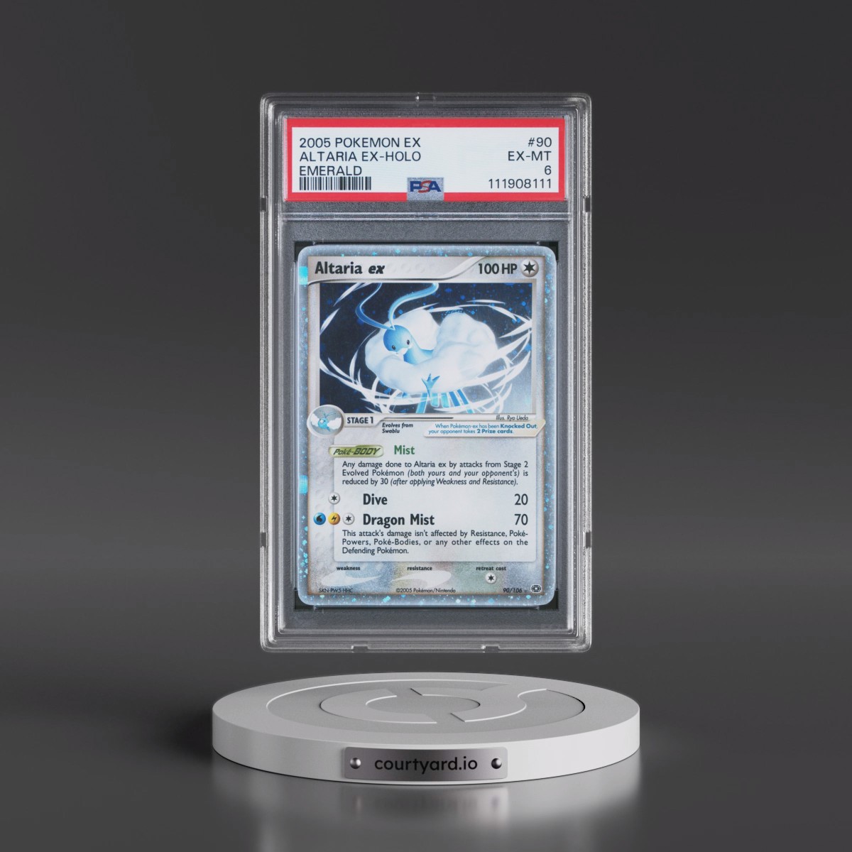 2005 Pokémon EX Emerald #90 Altaria EX - Holo Holo (PSA 6 EX-MT)