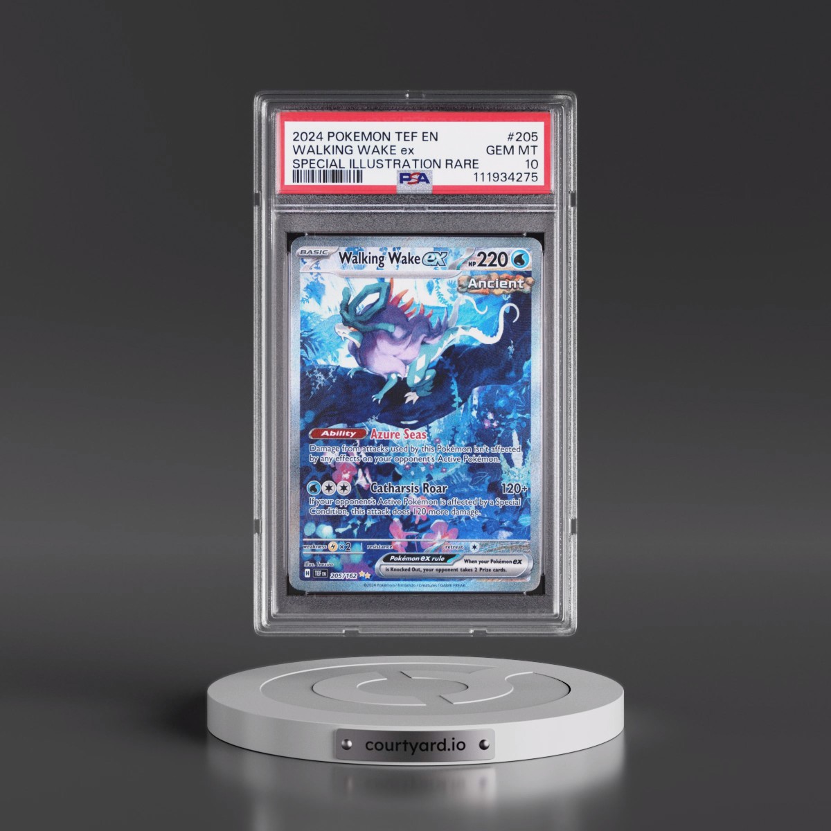 2024 Pokémon Tef EN-Temporal Forces #205 Walking Wake EX - Holo Special Illustration Rare (PSA 10 GEM MINT)