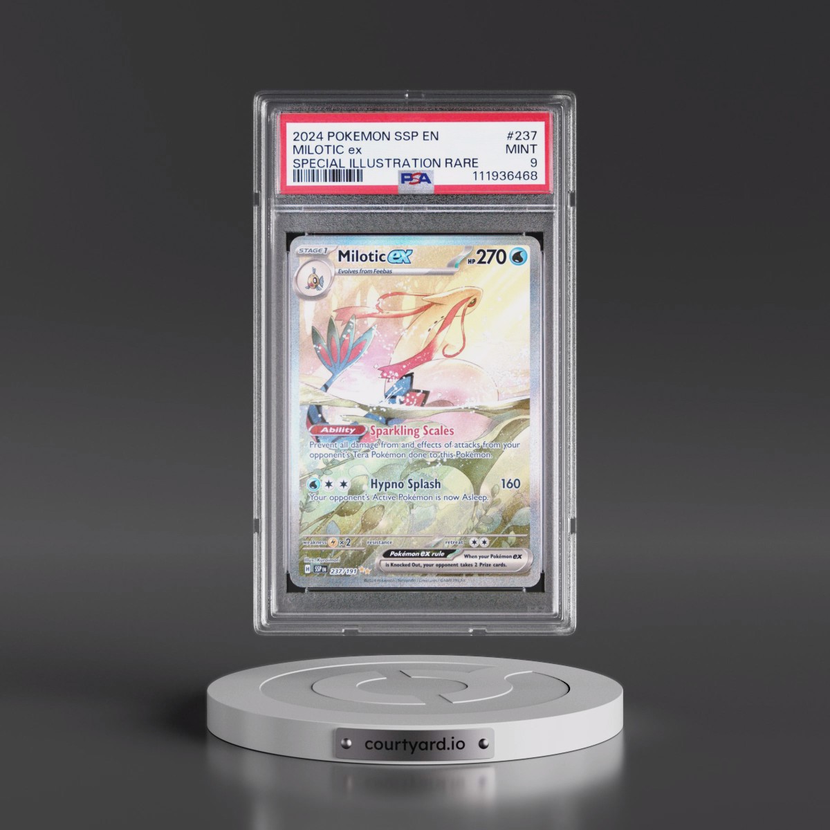 2024 Pokémon Ssp EN-Surging Sparks #237 Milotic EX - Holo Special Illustration Rare (PSA 9 MINT)