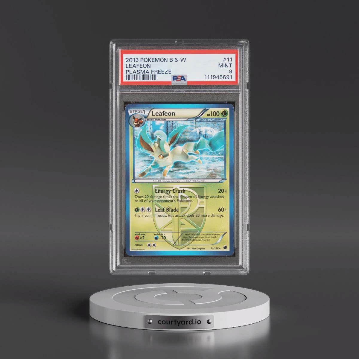2013 Pokémon Black & White Plasma Freeze #11 Leafeon (PSA 9 MINT)