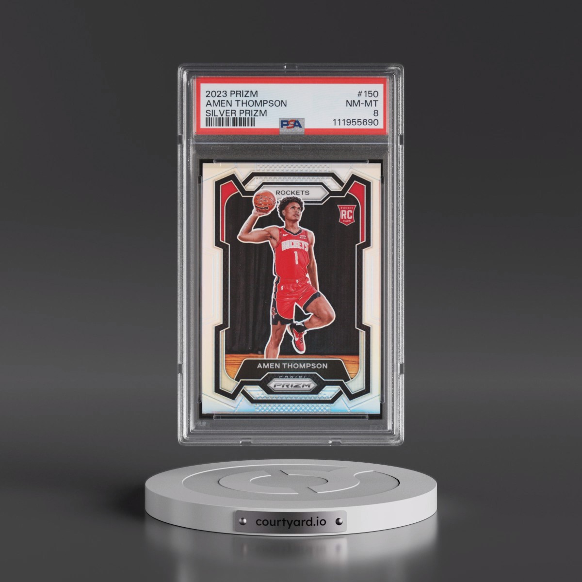2023 Panini Prizm #150 Amen Thompson - Silver Prizm (PSA 8 NM-MT)