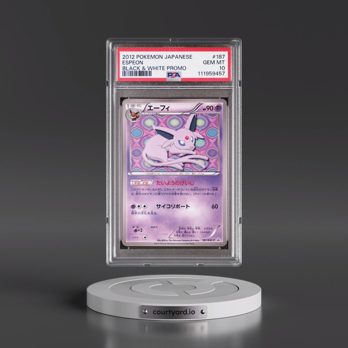 2012 Pokémon Black & White Promo #187 Espeon (PSA 10 GEM MINT)