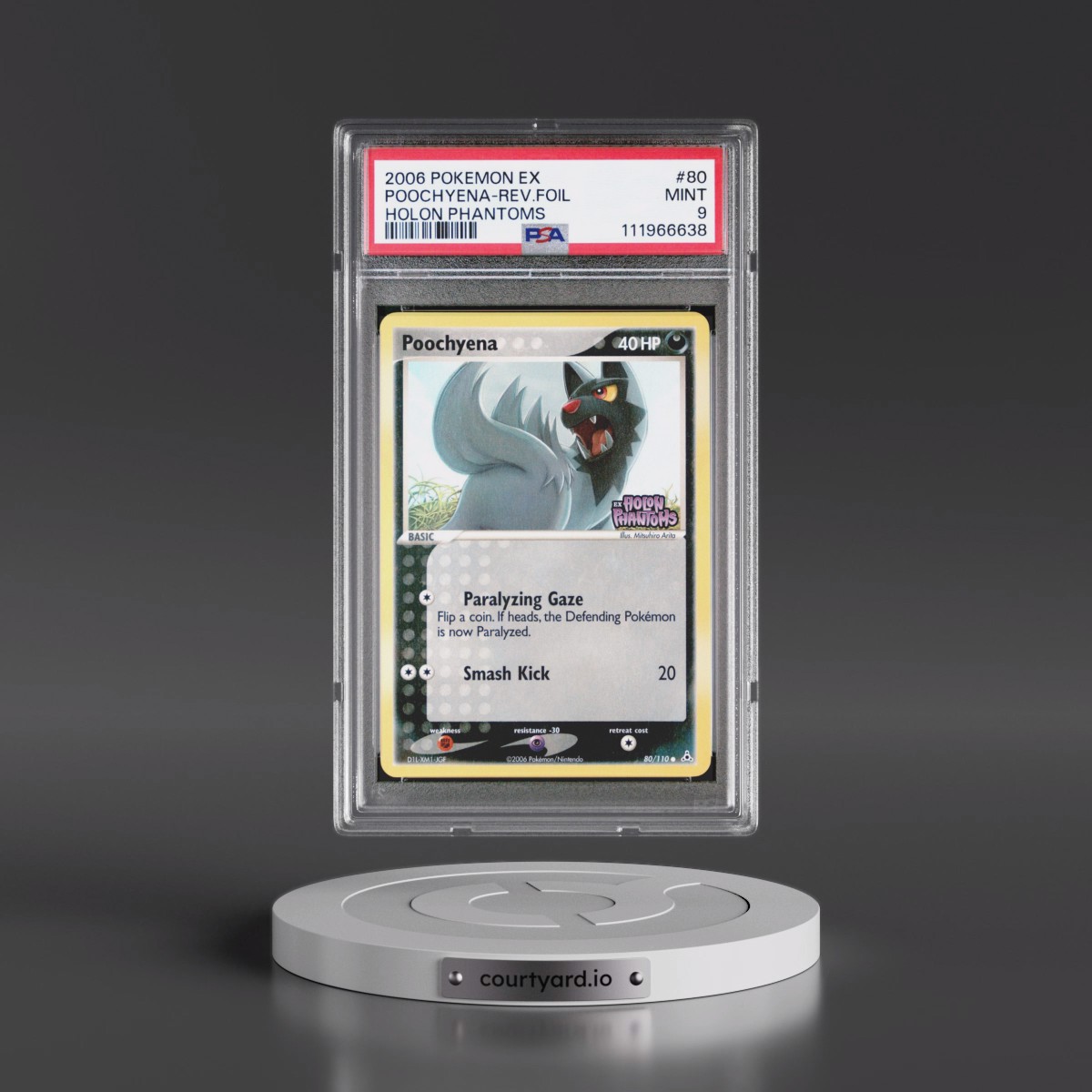 2006 Pokémon EX Holon Phantoms #80 Poochyena - Reverse Foil (PSA 9 MINT)
