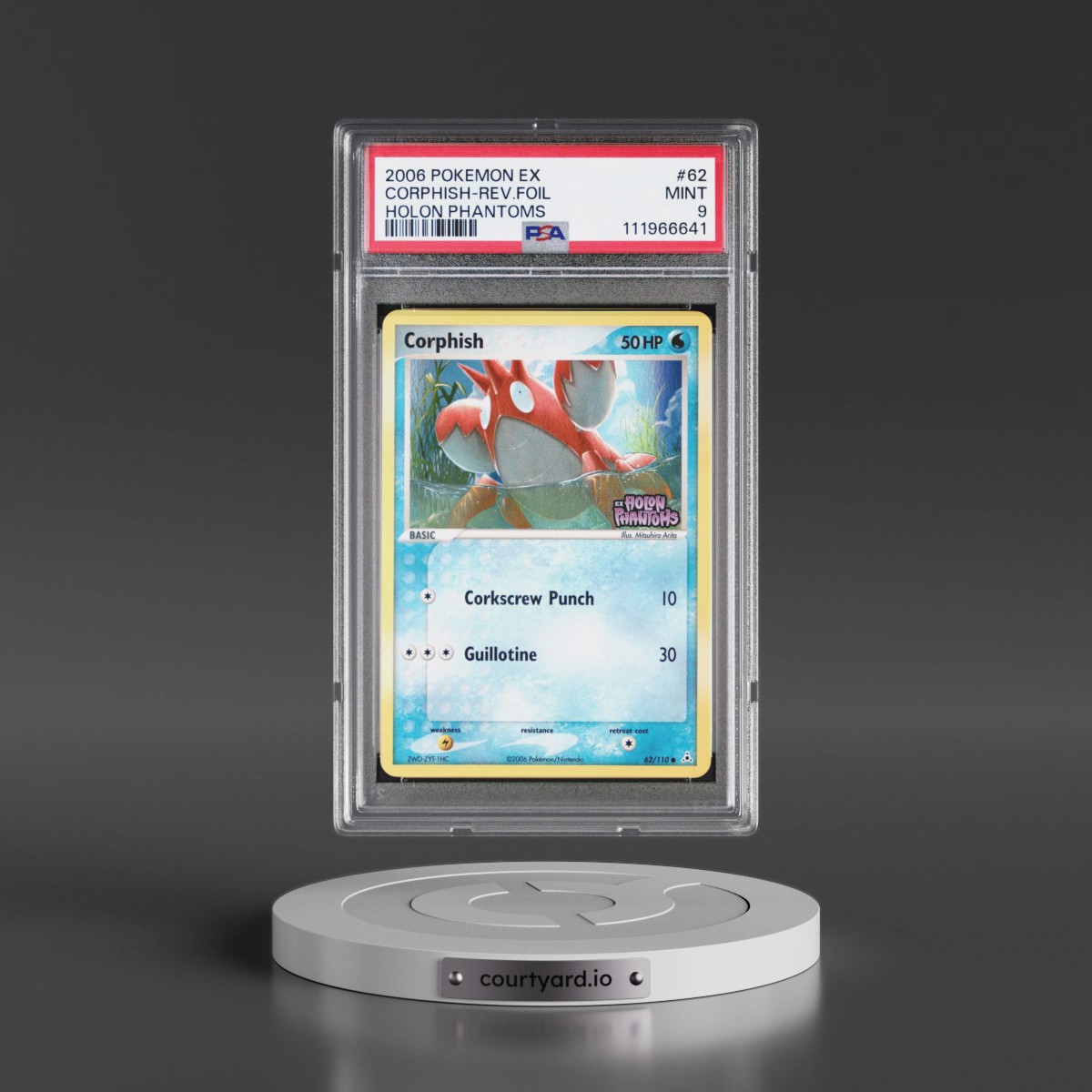 2006 Pokémon EX Holon Phantoms #62 Corphish - Reverse Foil (PSA 9 MINT)