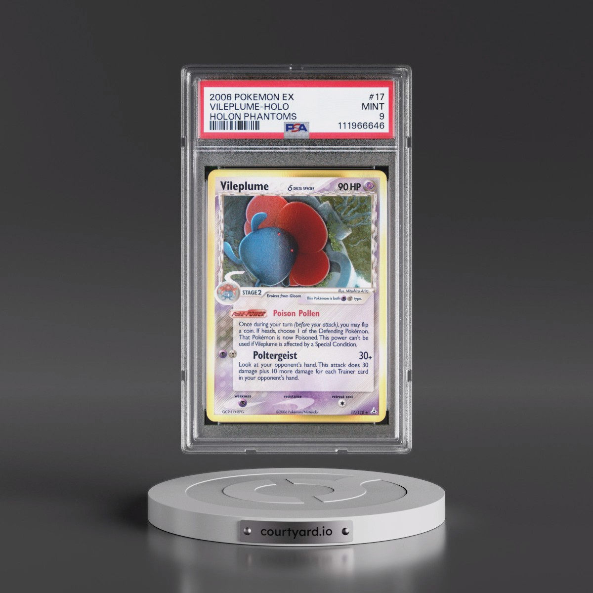 2006 Pokémon EX Holon Phantoms #17 Vileplume - Holo (PSA 9 MINT)