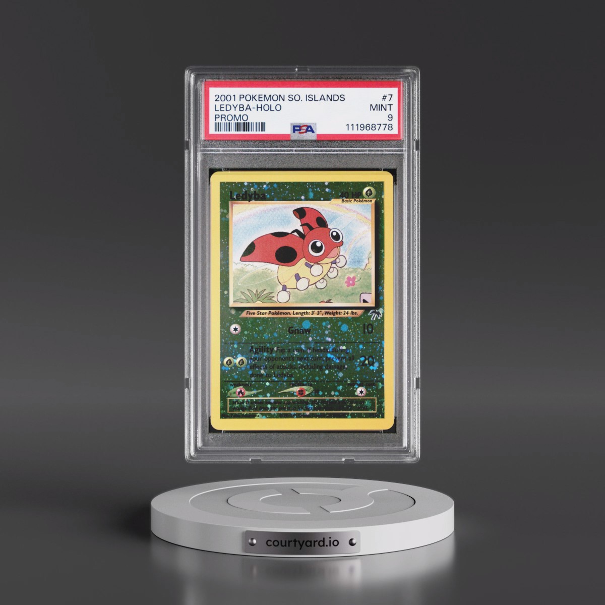 2001 Pokémon Southern Islands Promo #7 Ledyba - Holo (PSA 9 MINT)