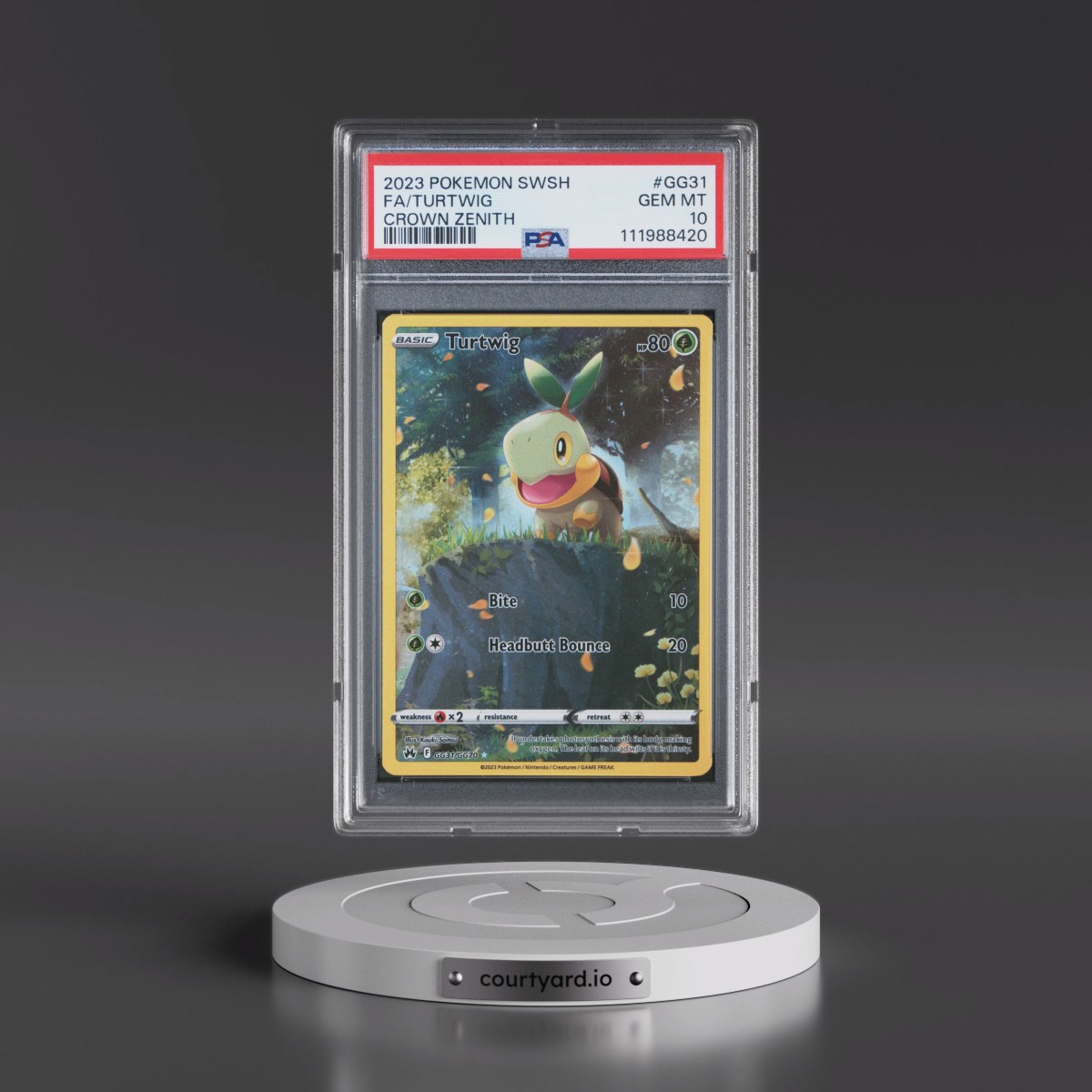 2023 Pokémon Sword and Shield Crown Zenith #GG31 Turtwig - Full Art (PSA 10 GEM MINT)