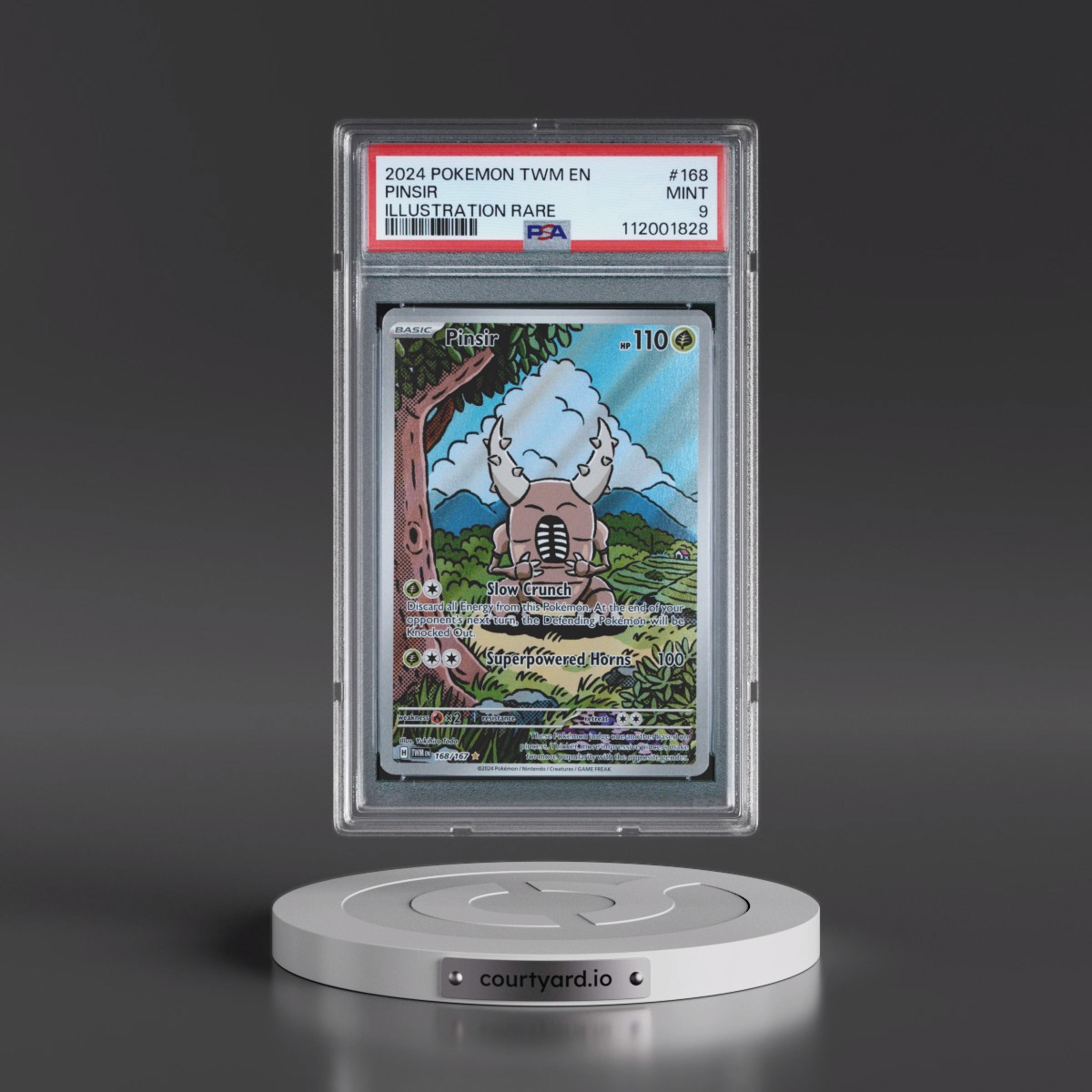 2024 Pokémon Twm EN-Twilight Masquerade #168 Pinsir - Illustration Rare (PSA 9 MINT)
