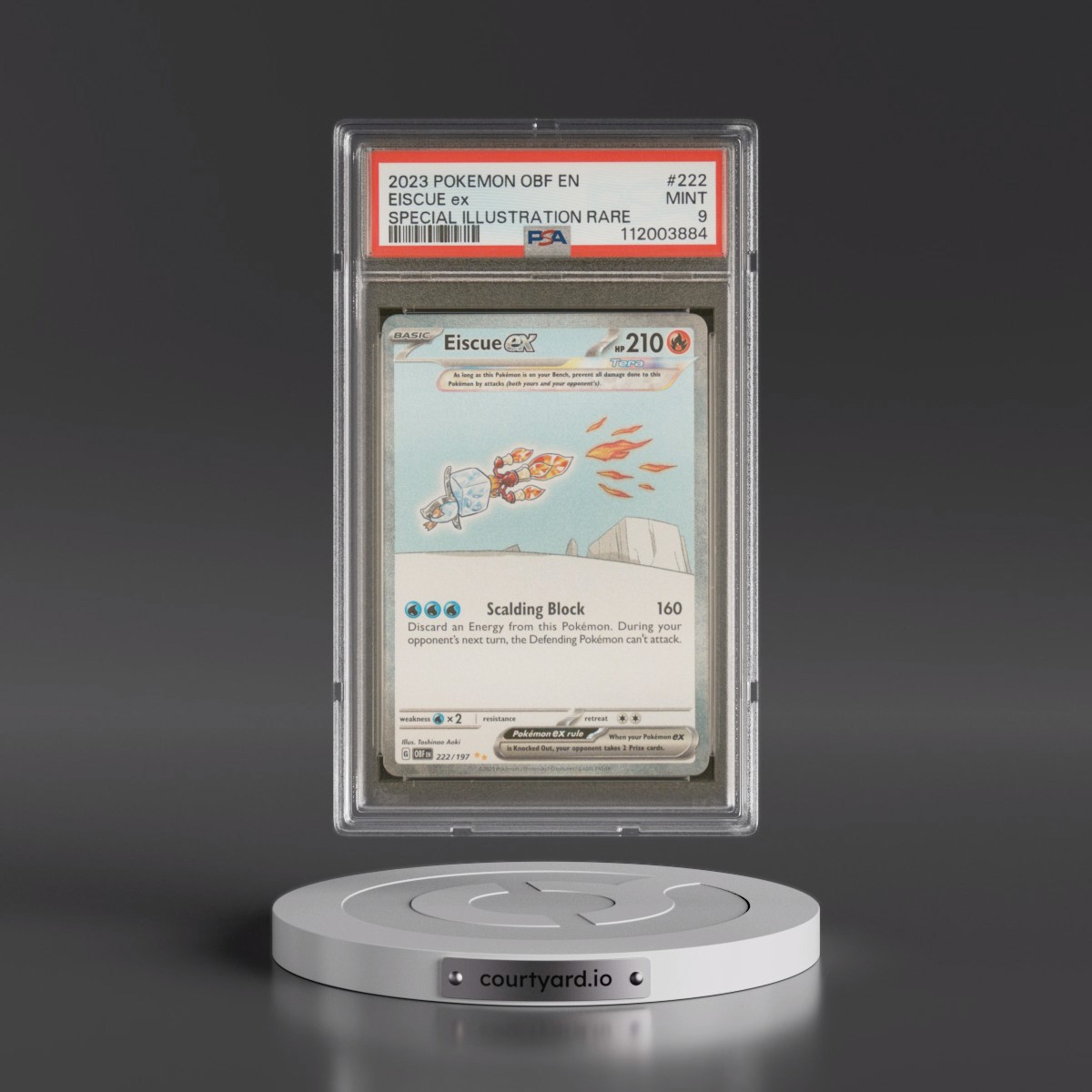 2023 Pokémon Obf EN-Obsidian Flames Eiscue EX - Holo Special Illustration Rare #222 PSA 9