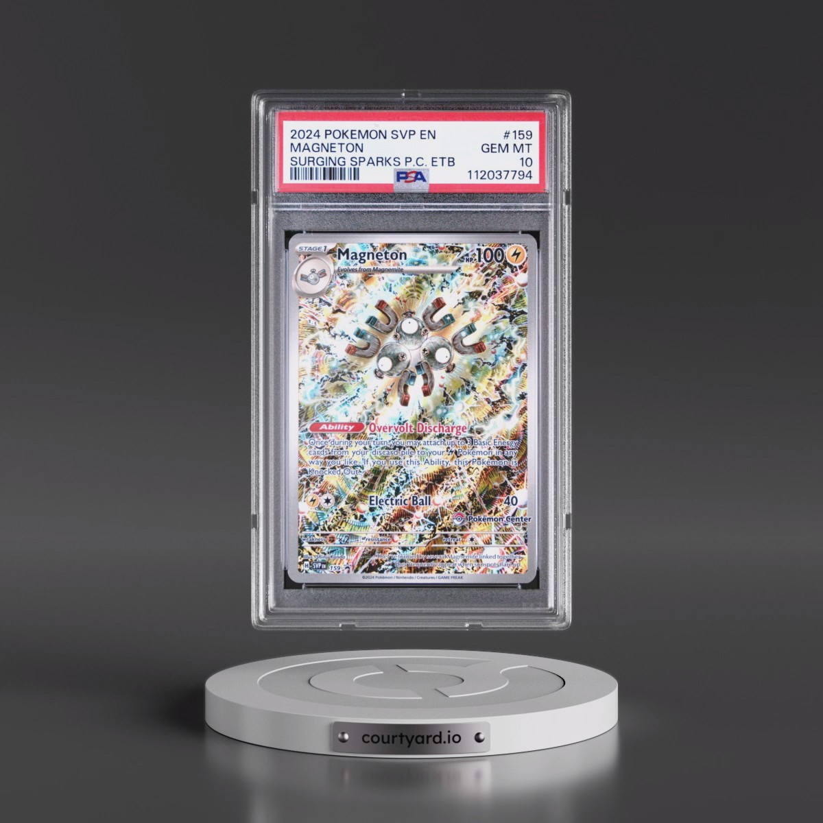 2024 Pokémon Svp EN-SV Black Star Promo #159 Magneton - Surging Sparks Pokemon Center Elite Trainer Box (PSA 10 GEM MINT)