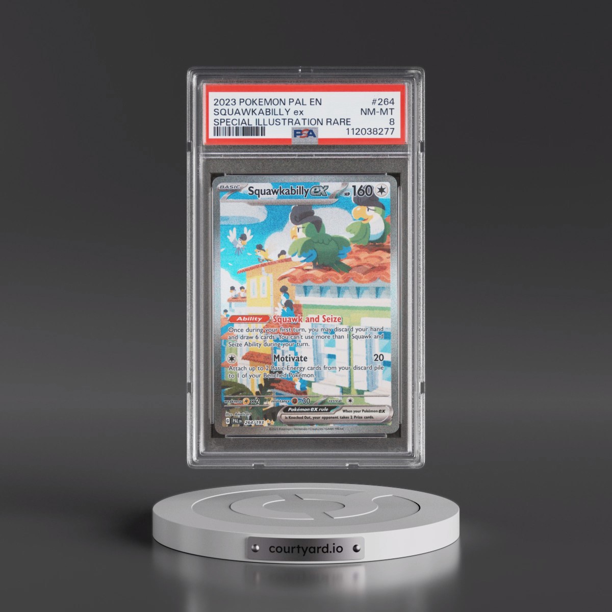 2023 Pokémon Pal EN-Paldea Evolved #264 Squawkabilly EX - Holo Special Illustration Rare (PSA 8 NM-MT)