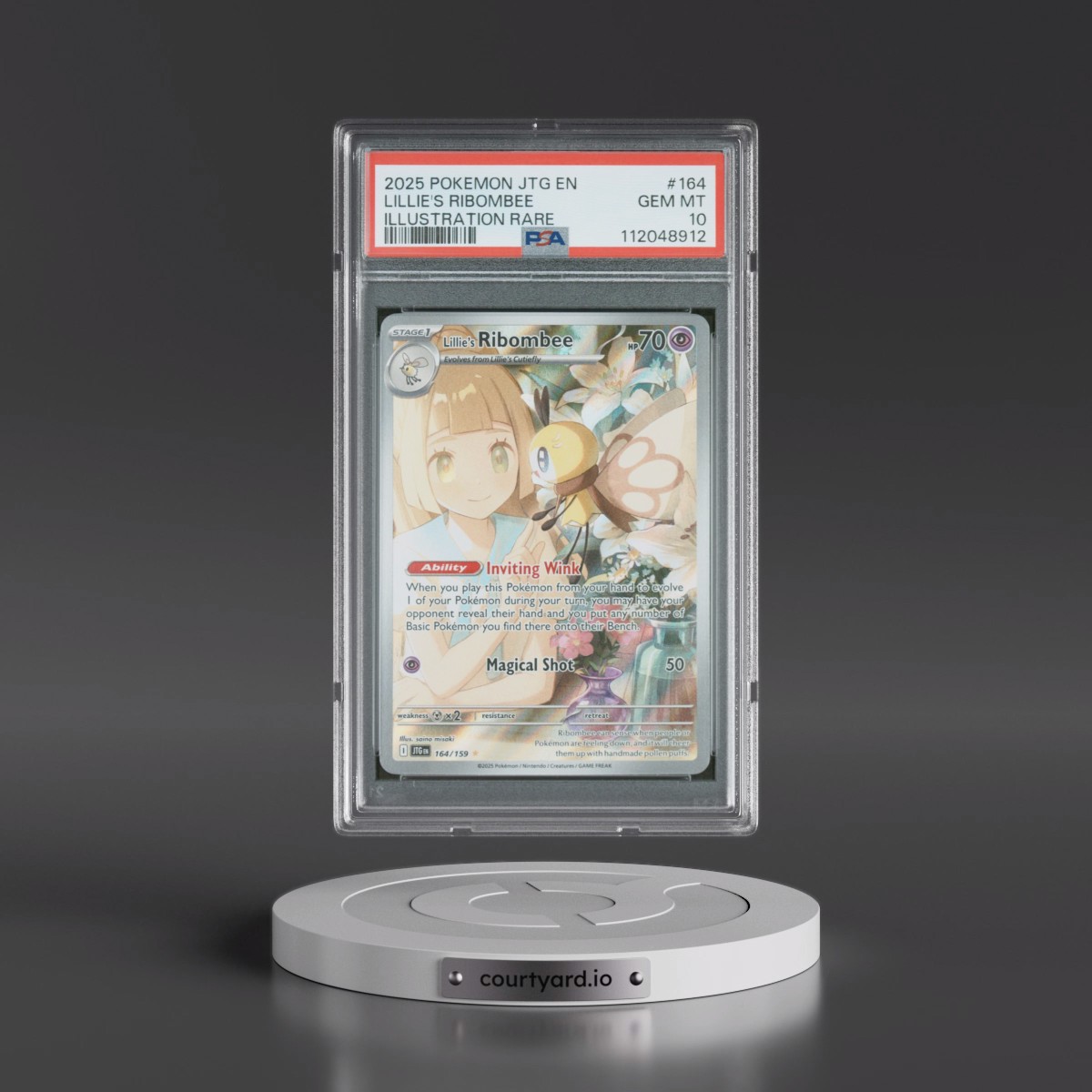 2025 Pokémon Jtg EN-Journey Together #164 Lillie's Ribombee - Illustration Rare (PSA 10 GEM MINT)