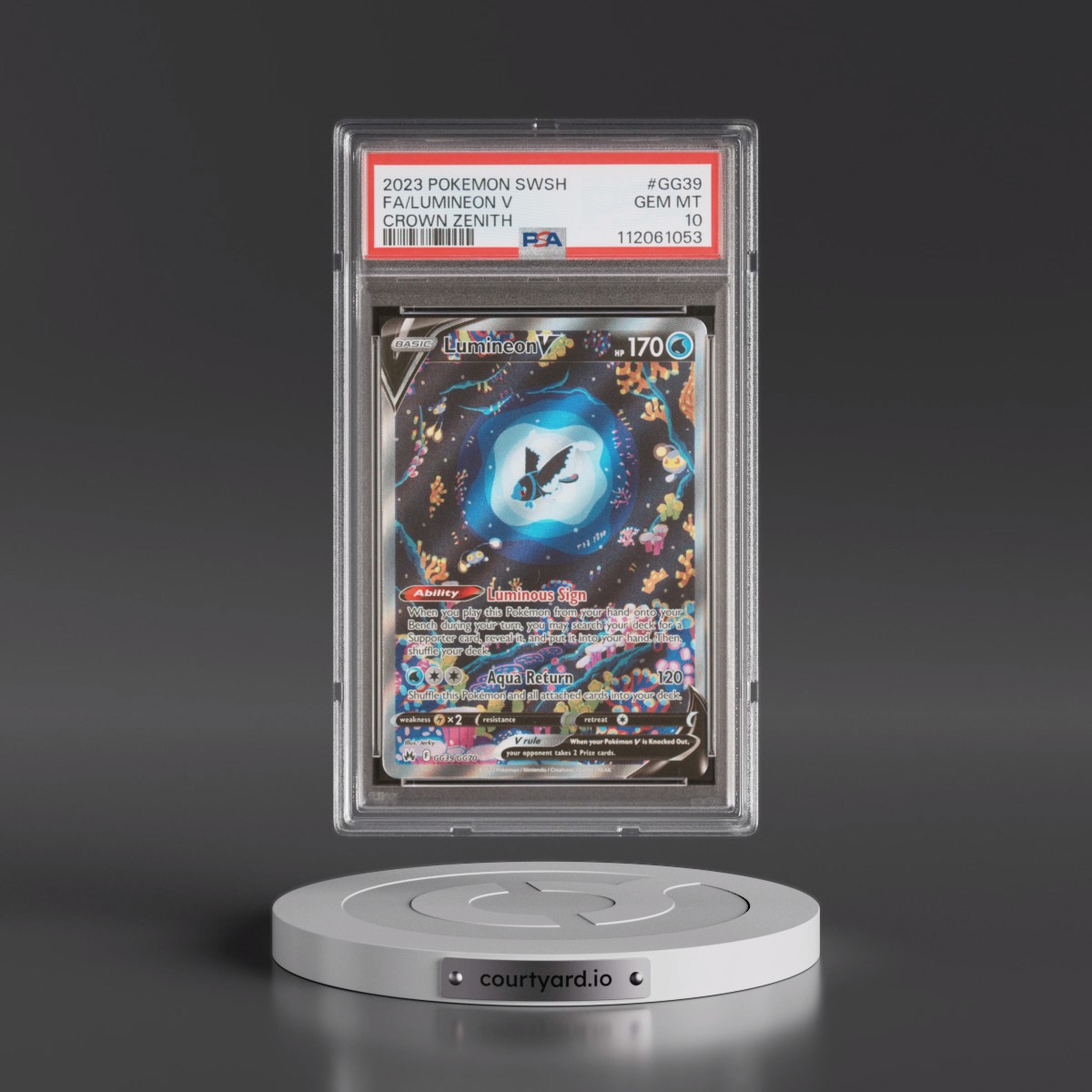 2023 Pokémon Sword and Shield Crown Zenith #GG39 Lumineon V - Holo Full Art (PSA 10 GEM MINT)
