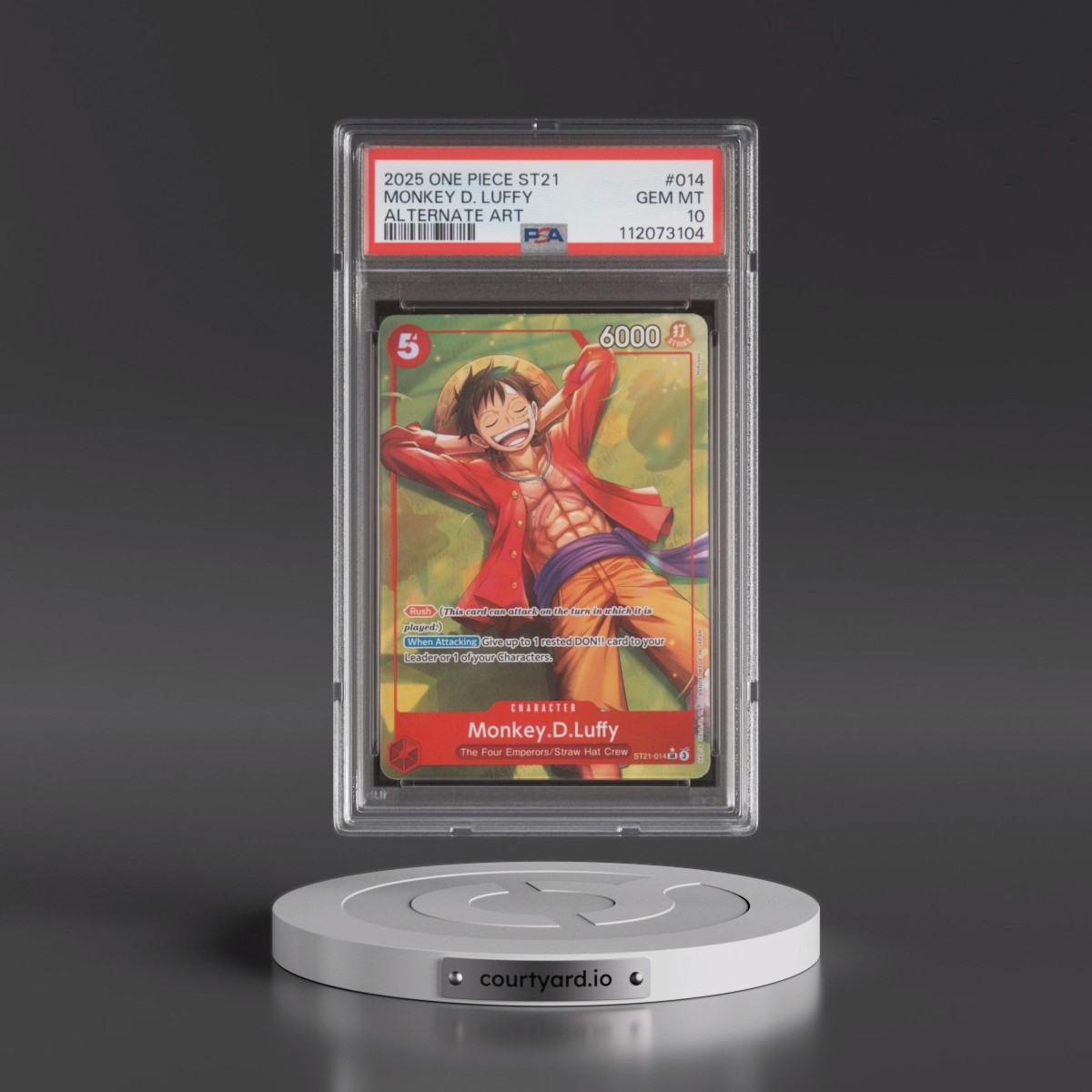 2025 One Piece Starter Deck ST21-EX Gear 5 #014 Monkey D. Luffy - Alternate Art (PSA 10 GEM MINT)