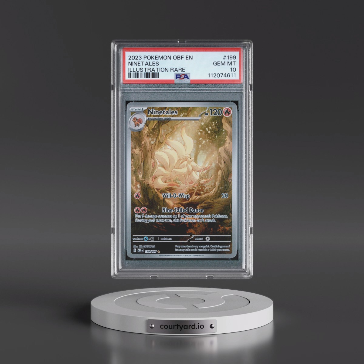 2023 Pokémon Obf EN-Obsidian Flames #199 Ninetales - Illustration Rare (PSA 10 GEM MINT)