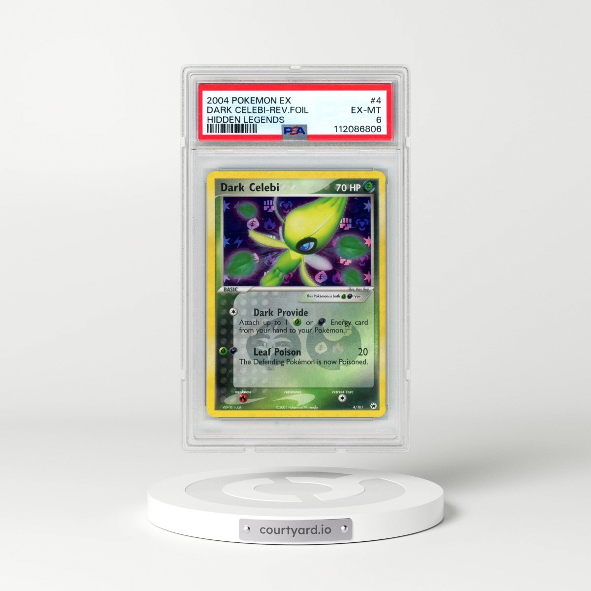 2004 Pokémon EX Hidden Legends #4 Dark Celebi - Reverse Foil (PSA 6 EX-MT)