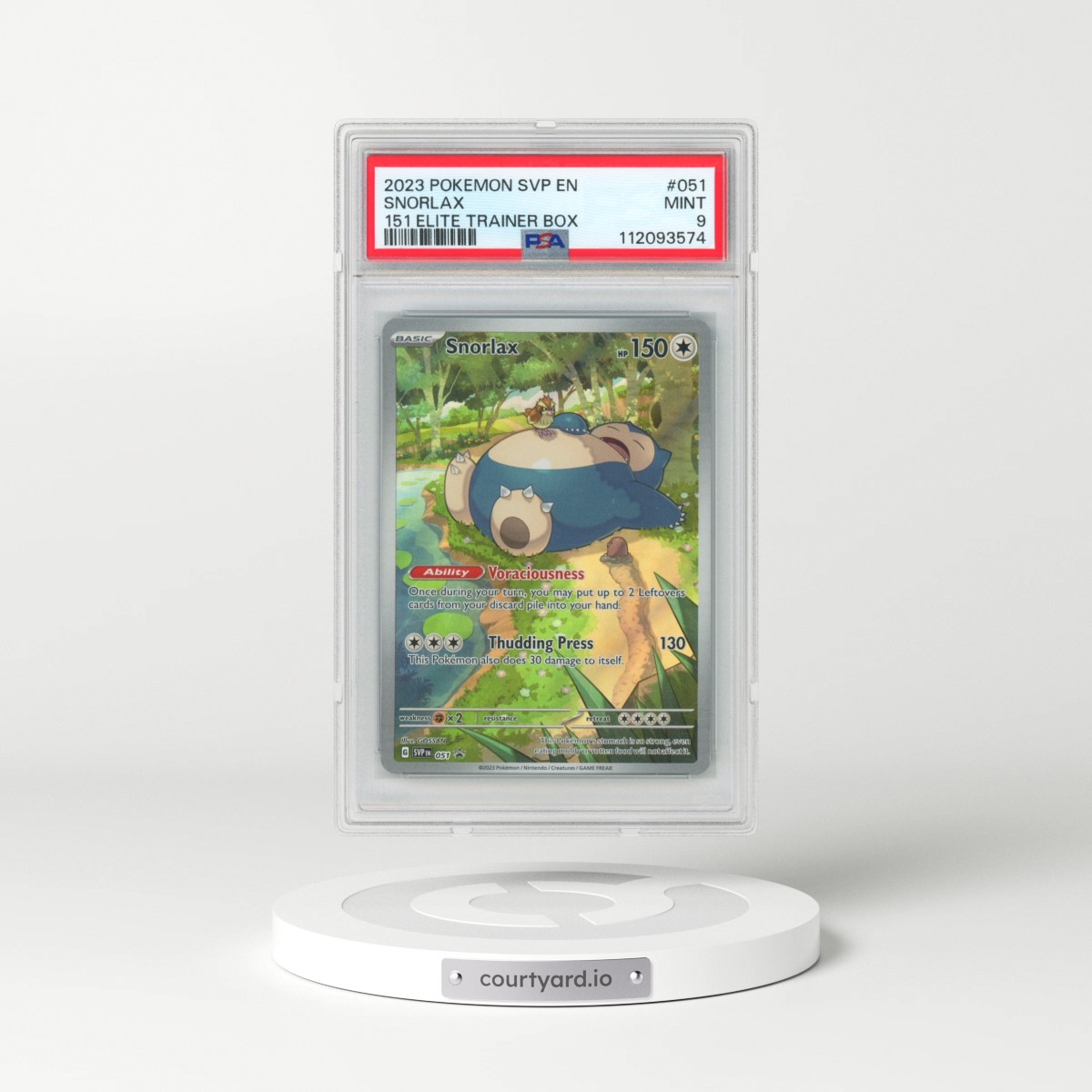 2023 Pokémon Svp EN-SV Black Star Promo #051 Snorlax - 151 Elite Trainer Box (PSA 9 MINT)