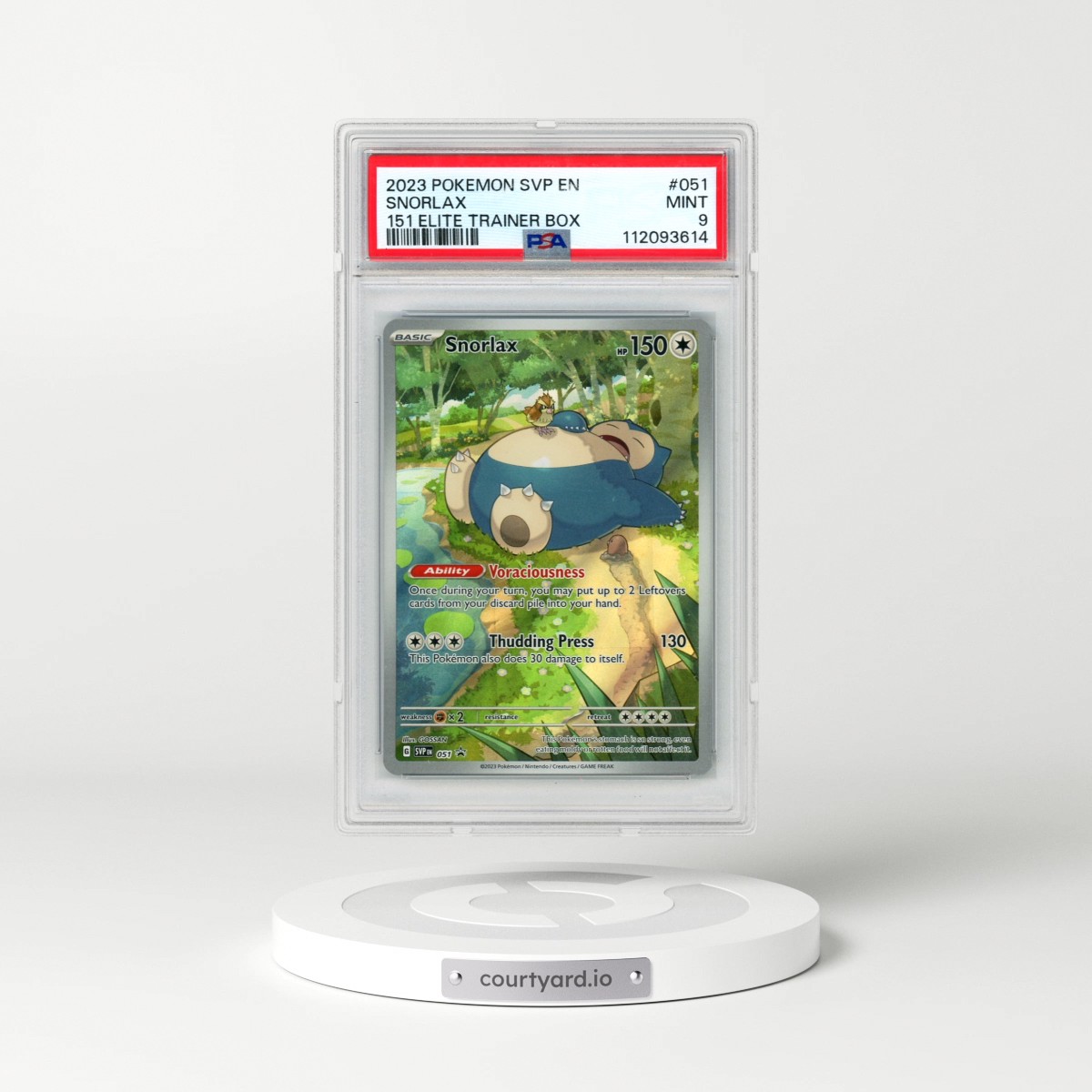2023 Pokémon Svp EN-SV Black Star Promo #051 Snorlax - 151 Elite Trainer Box (PSA 9 MINT)