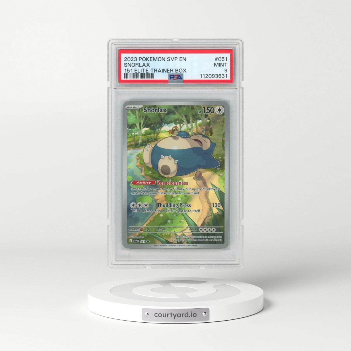 2023 Pokémon Svp EN-SV Black Star Promo #051 Snorlax - 151 Elite Trainer Box (PSA 9 MINT)