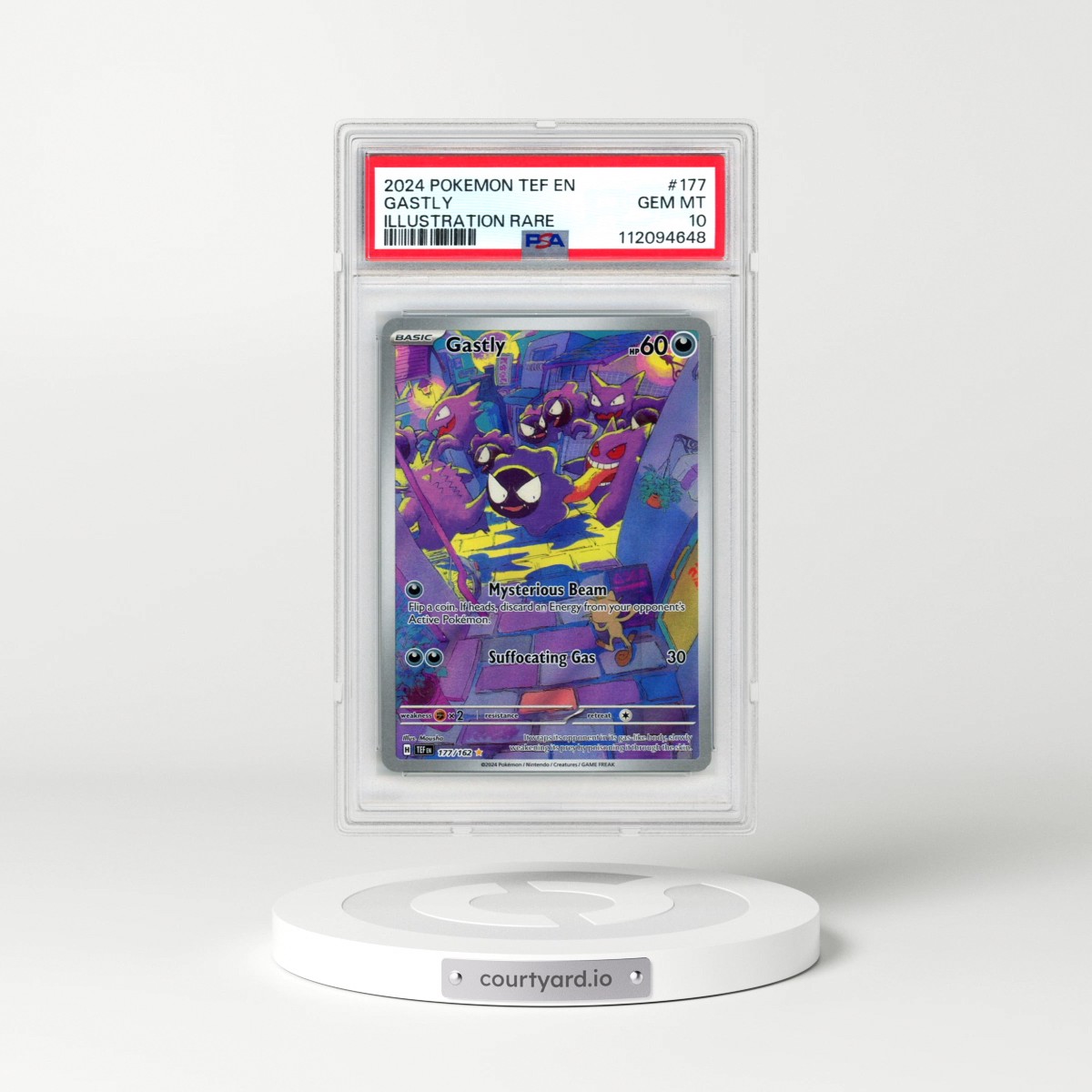 2024 Pokémon Tef EN-Temporal Forces #177 Gastly - Illustration Rare (PSA 10 GEM MINT)