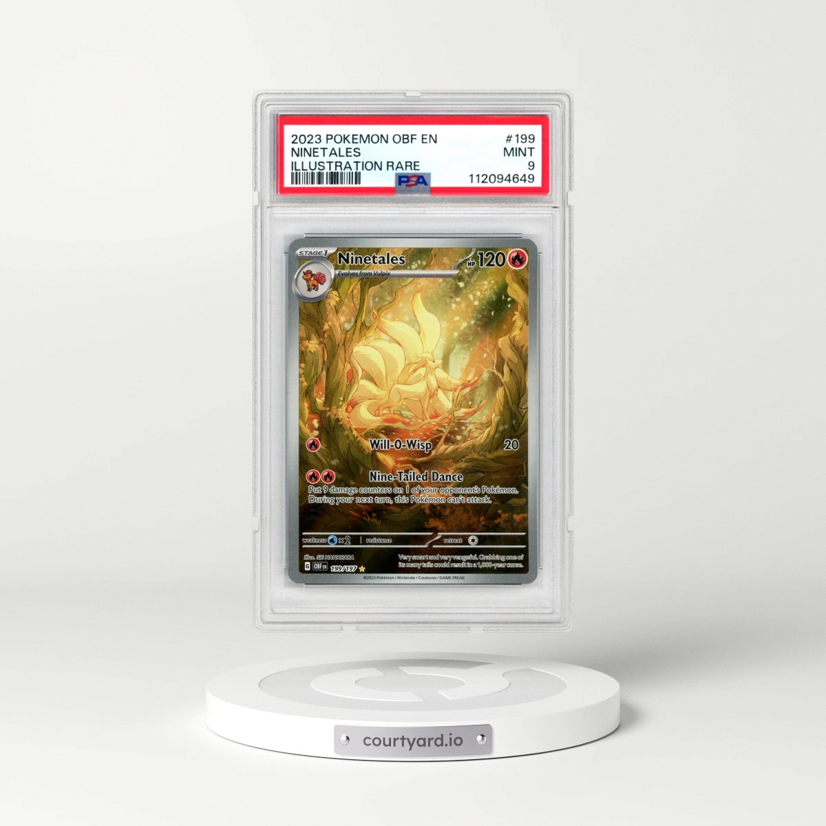 2023 Pokémon Obf EN-Obsidian Flames #199 Ninetales - Illustration Rare (PSA 9 MINT)