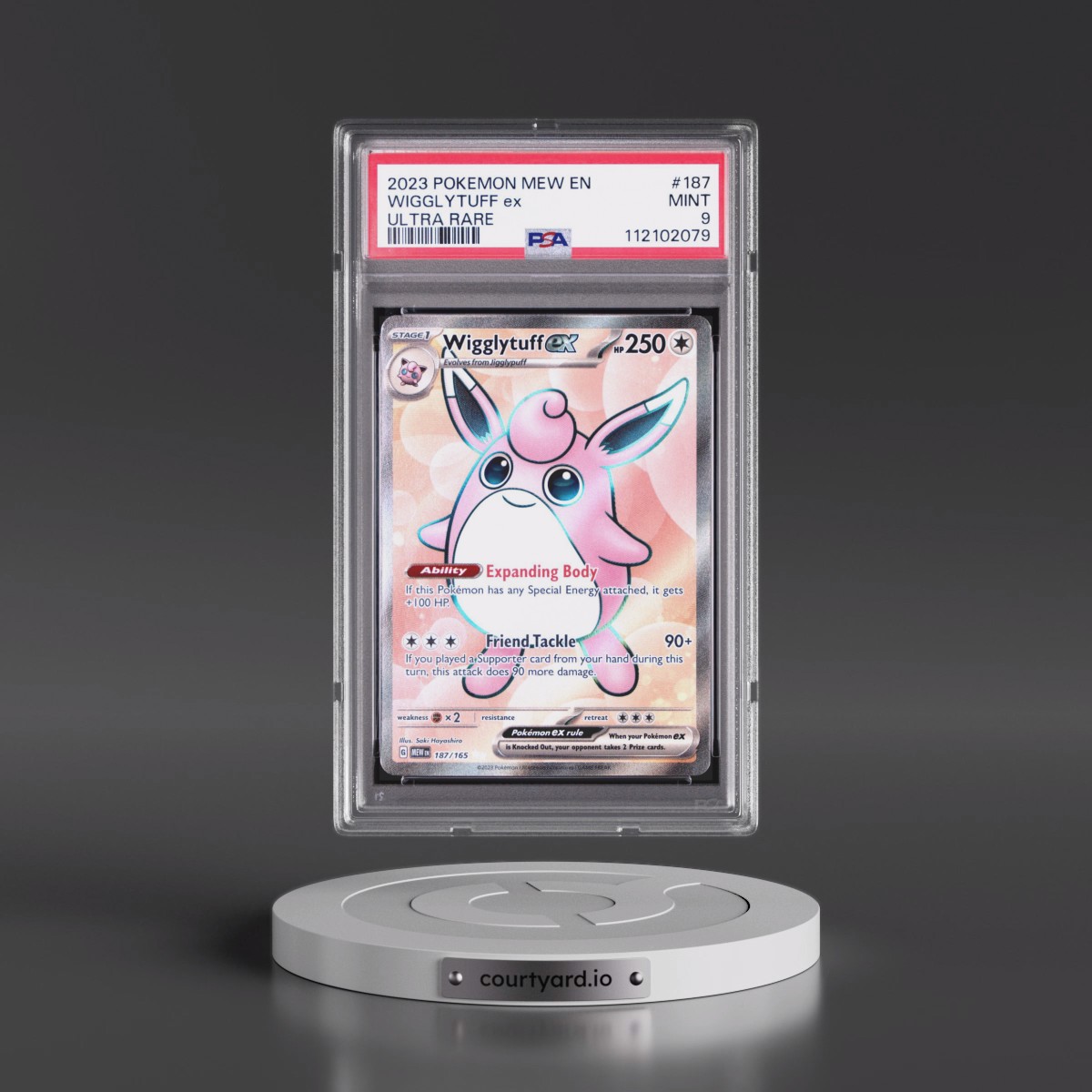 2023 Pokémon Mew EN-151 #187 Wigglytuff EX - Holo Ultra Rare (PSA 9 MINT)