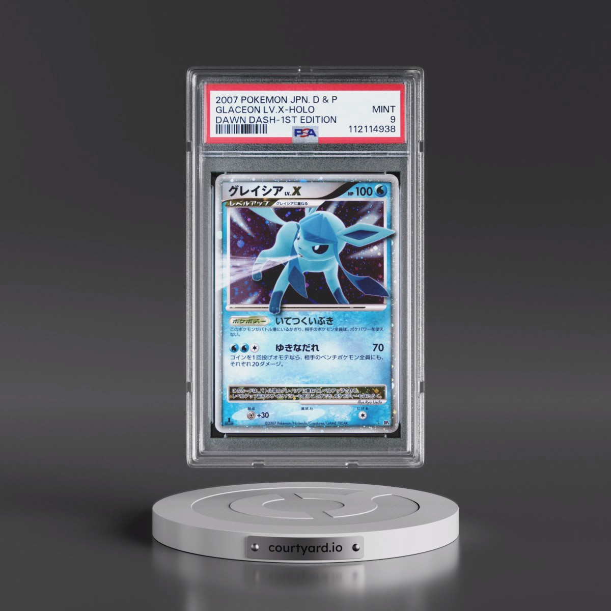 2007 Pokémon Diamond & Pearl Dawn Dash Glaceon LV.X - 1st Edition Holo (PSA 9 MINT)