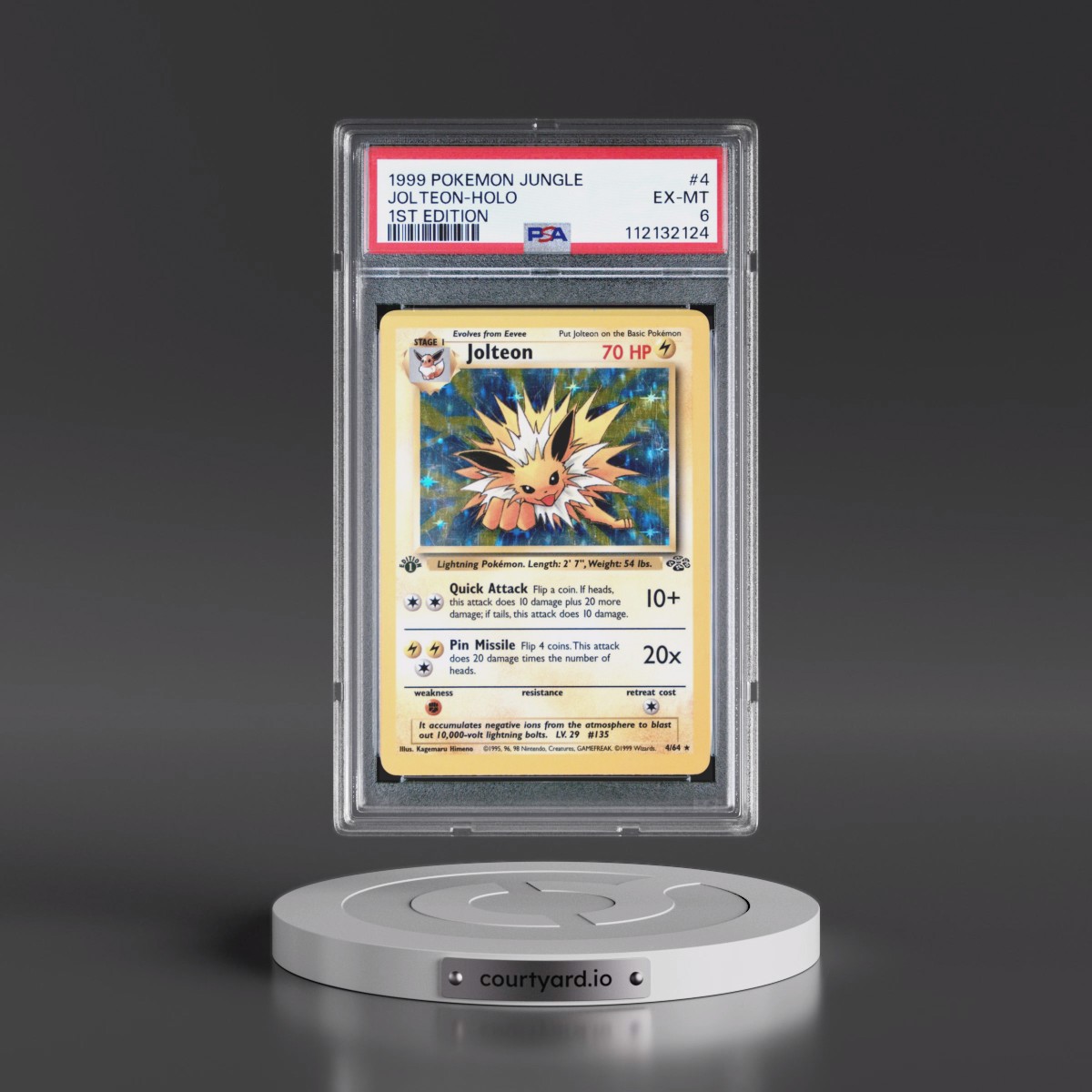 1999 Pokémon Jungle Jolteon - 1st Edition Holo #4 PSA 6