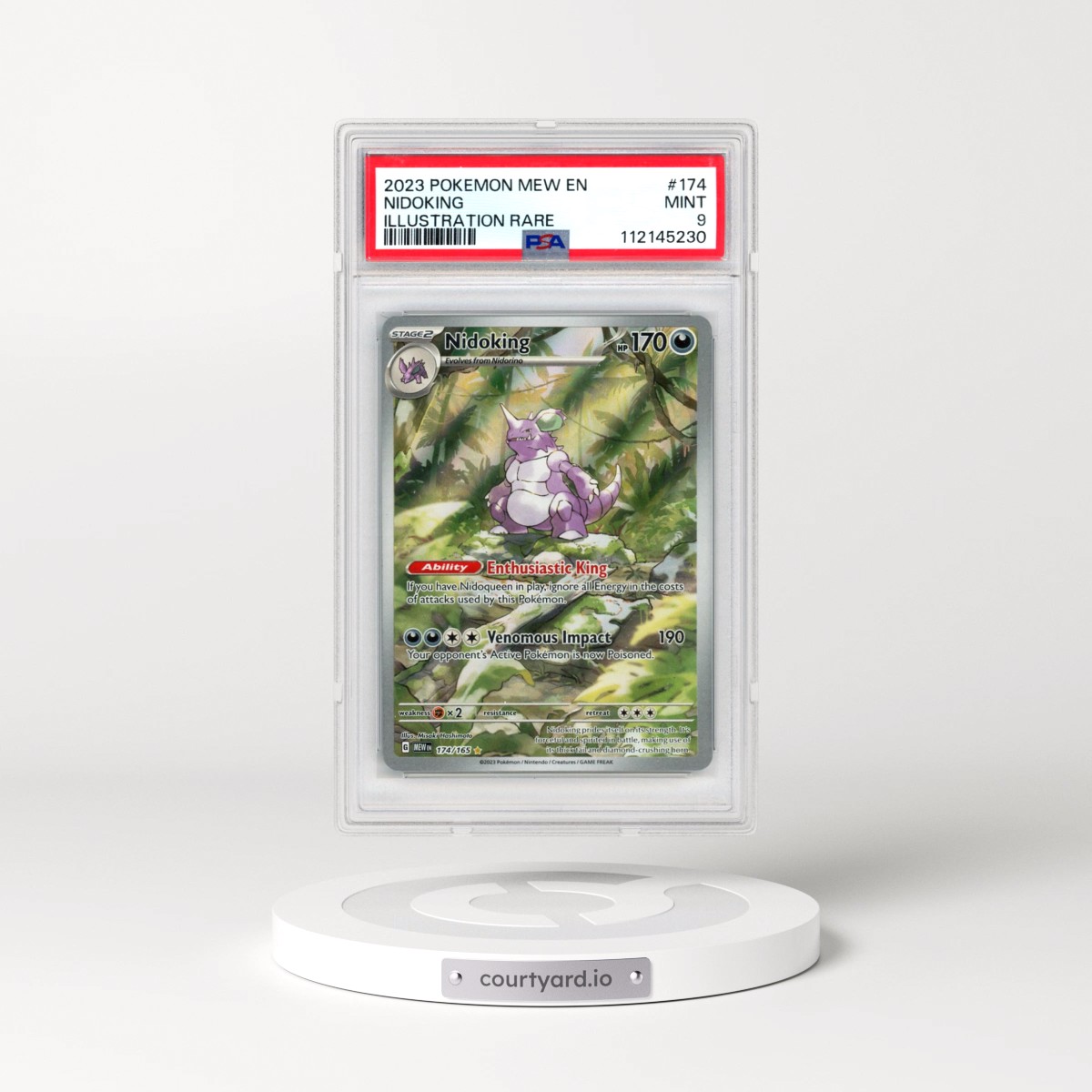 2023 Pokémon Mew EN-151 #174 Nidoking - Illustration Rare (PSA 9 MINT)