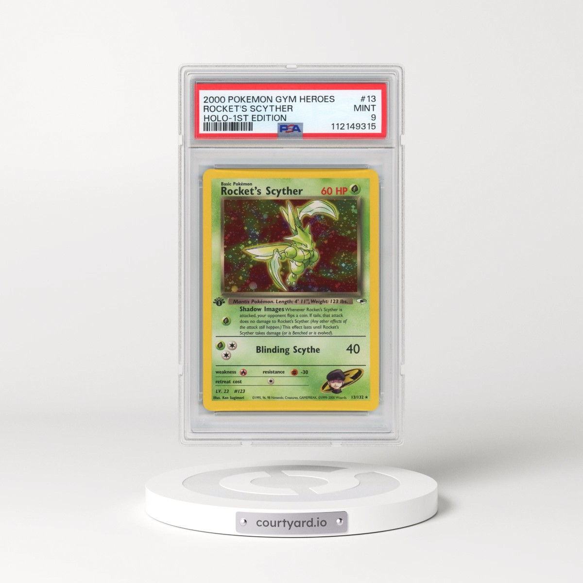 2000 Pokémon Gym Heroes #13 Rocket's Scyther - 1st Edition Holo (PSA 9 MINT)