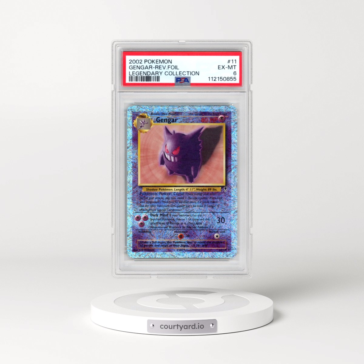 2002 Pokémon Legendary Collection #11 Gengar - Reverse Foil (PSA 6 EX-MT)