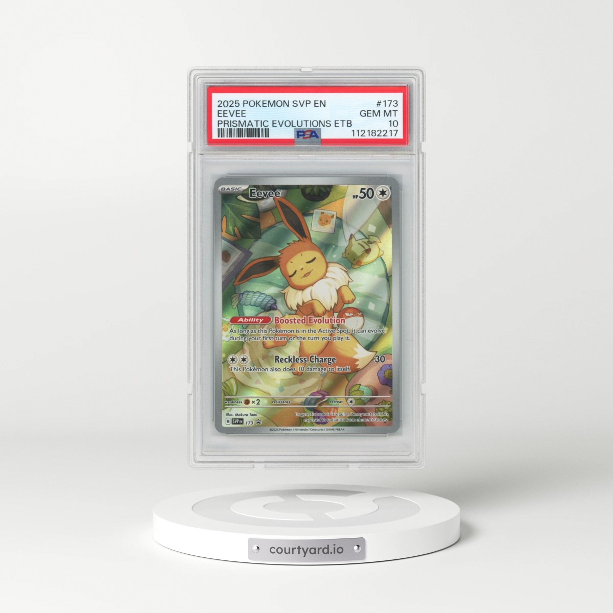 2025 Pokémon Svp EN-SV Black Star Promo Eevee - Prismatic Evolutions Elite Trainer Box #173 PSA 10